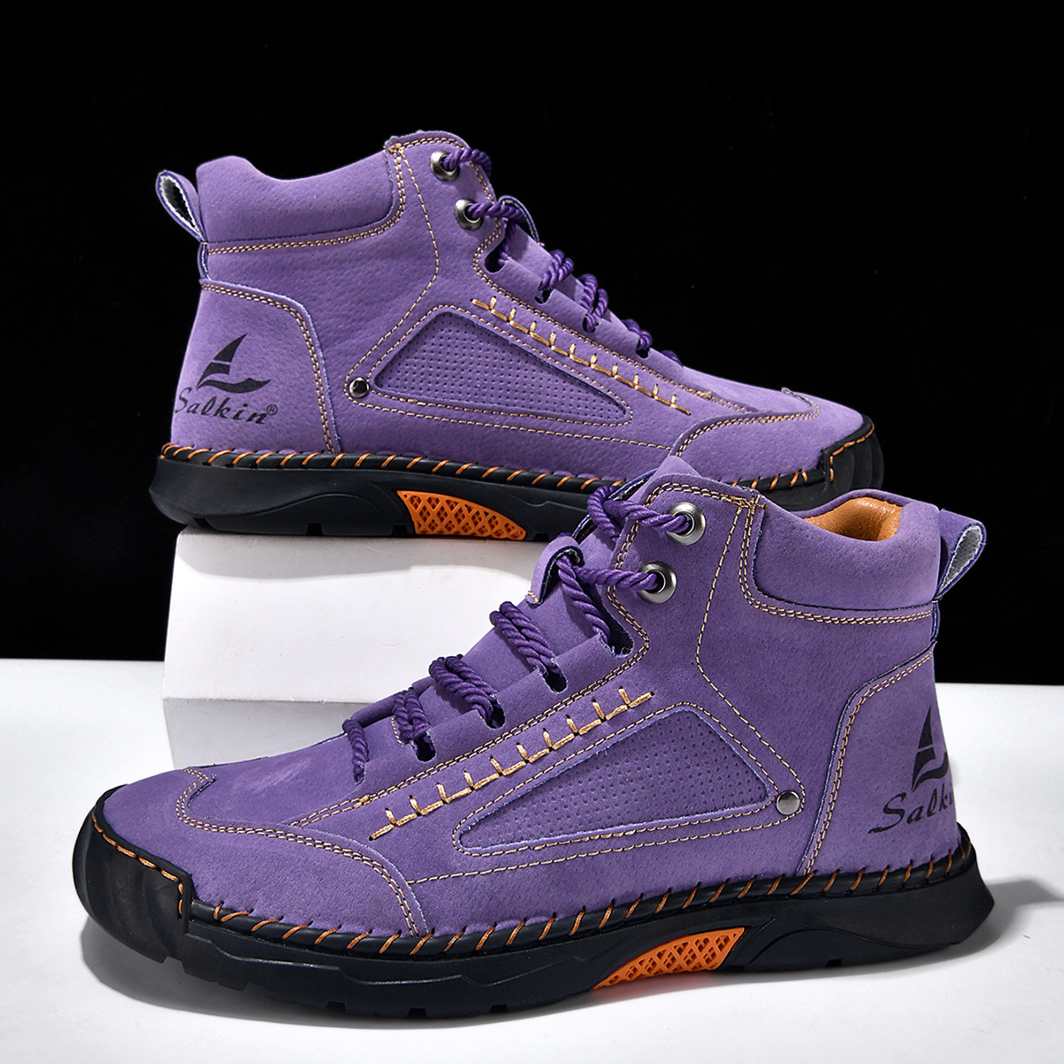 Monroe Nubuck Leather Lace-Up Trainers – Waterproof Breathable Casual Shoes