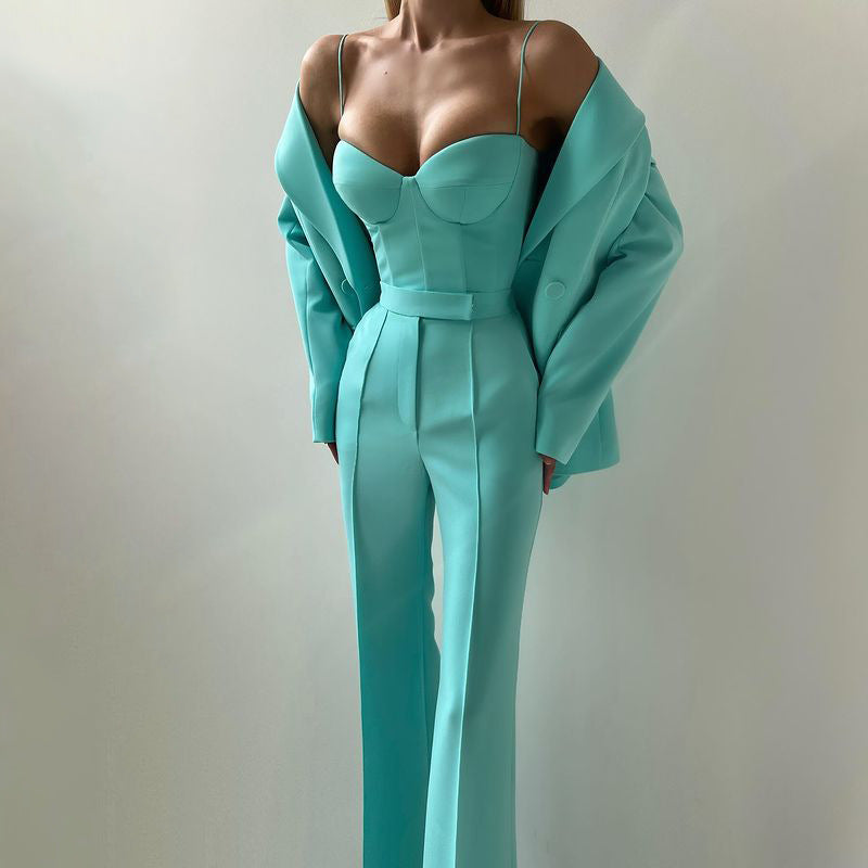 Alana Women’s Suit Set – Tailored Blazer & High-Waist Trousers