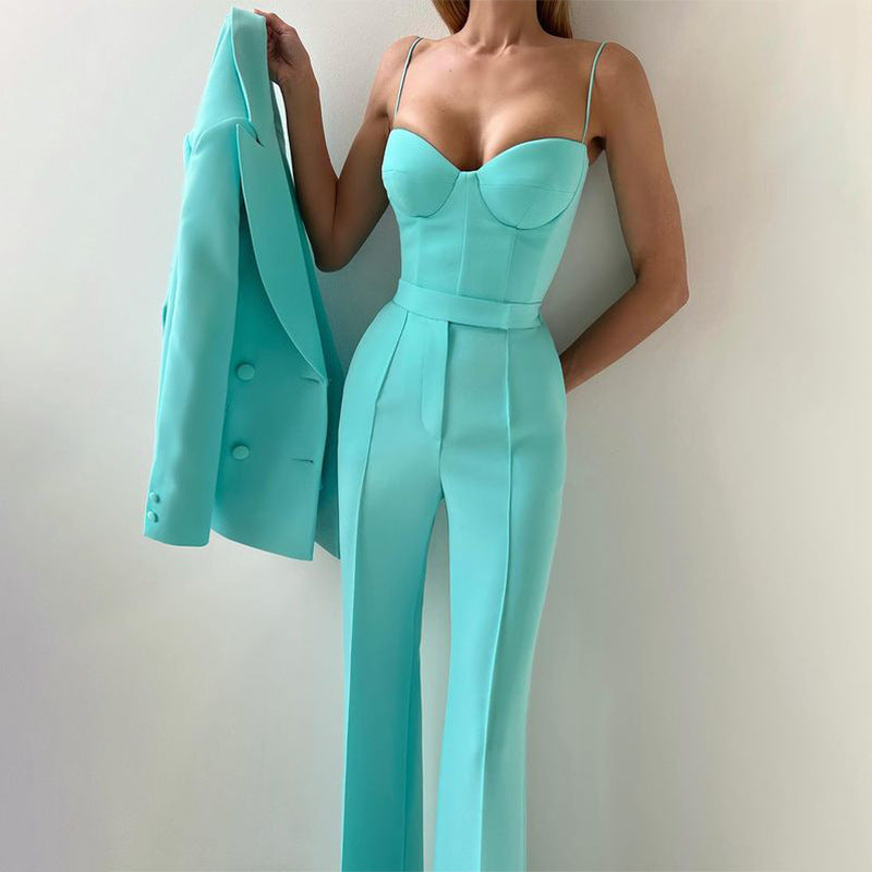 Alana Women’s Suit Set – Tailored Blazer & High-Waist Trousers