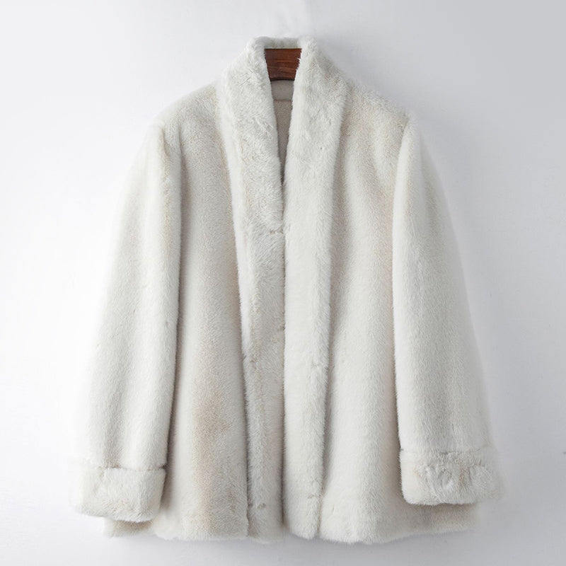 Claudia Faux Fur Coat – Mid-Length Jacket in Soft Mink-Style Fabric