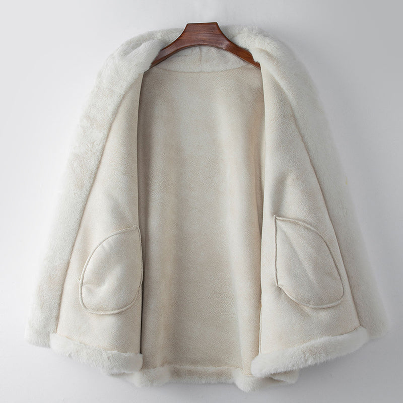 Claudia Faux Fur Coat – Mid-Length Jacket in Soft Mink-Style Fabric