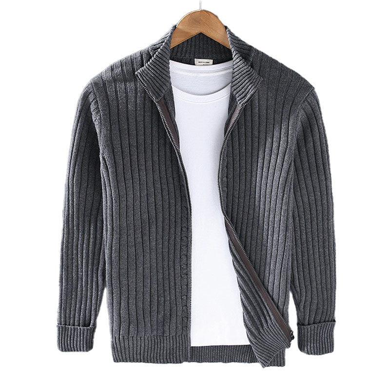 Easton Men’s Zip Cardigan – Organic Cotton Knit Cardigan
