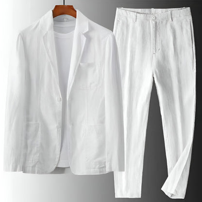 Zian Men’s Linen Set – Tailored Blazer & Relaxed Pants for Summer