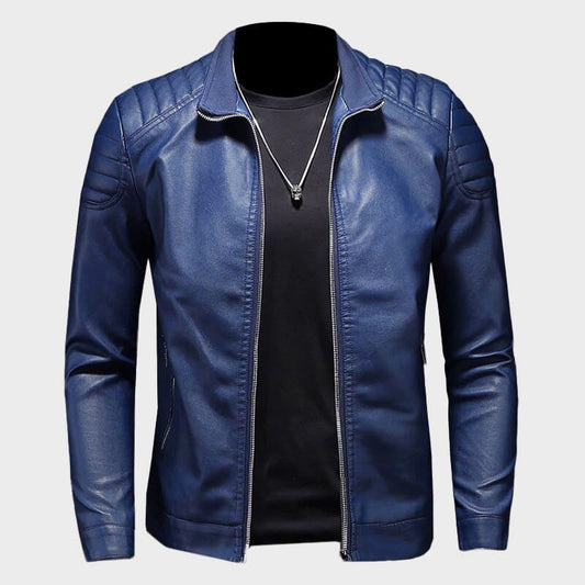 Marcus Men’s Leather Jacket – Lightweight PU Slim Fit Biker Style