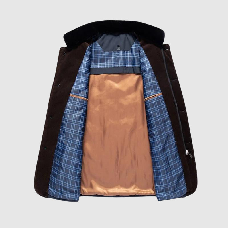 Elliot Men’s Quilted Jacket – Padded with Fleece-Lined Collar Winter Jacket