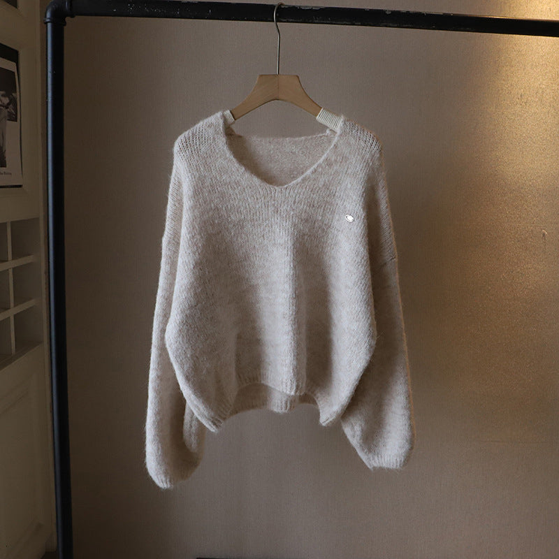 Mariah Women’s V-Neck Knit Sweater – Soft-Blend with Relaxed Fit