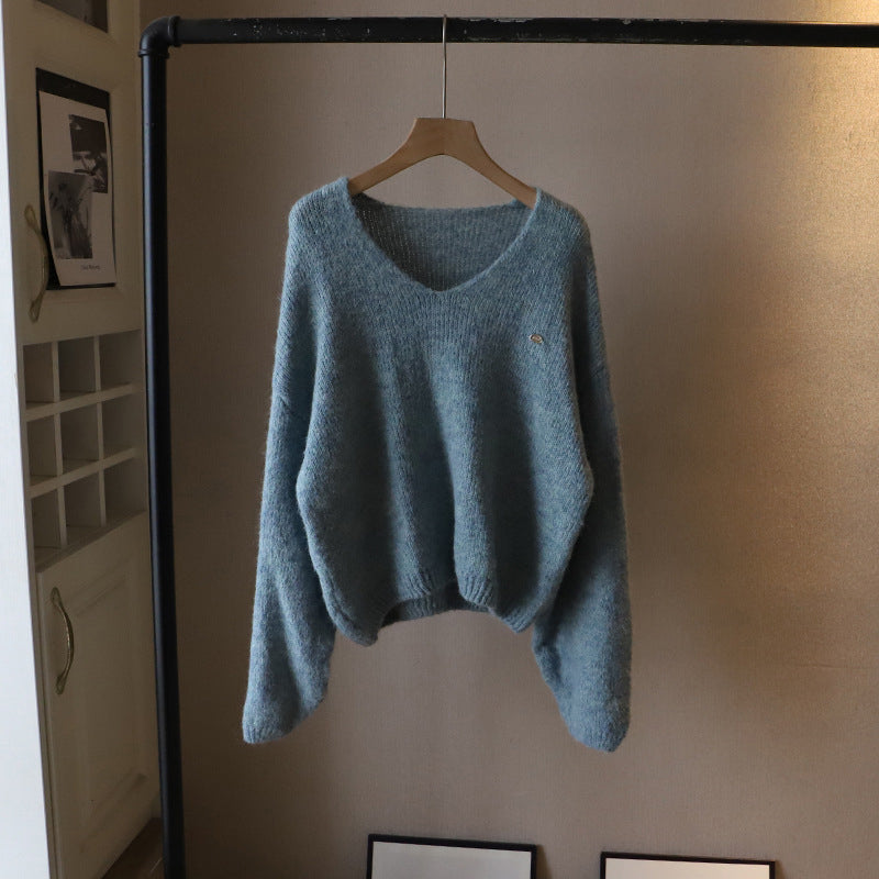 Mariah Women’s V-Neck Knit Sweater – Soft-Blend with Relaxed Fit