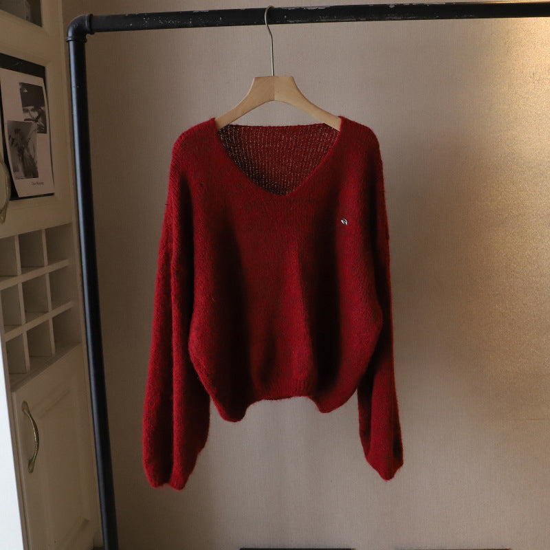 Mariah Women’s V-Neck Knit Sweater – Soft-Blend with Relaxed Fit