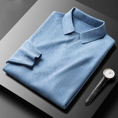Martin Polo Sweater – Lightweight Wool Blend with Turn-Down Collar for Layering