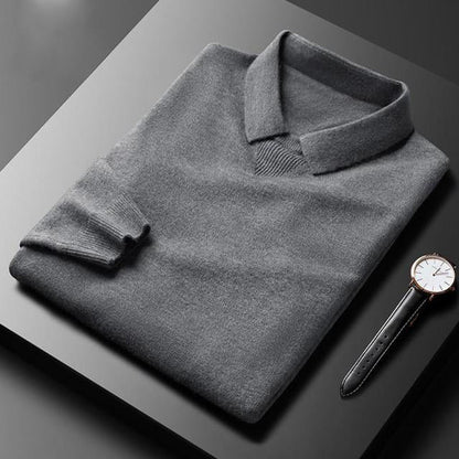 Martin Polo Sweater – Lightweight Wool Blend with Turn-Down Collar for Layering
