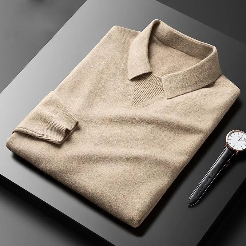 Martin Polo Sweater – Lightweight Wool Blend with Turn-Down Collar for Layering