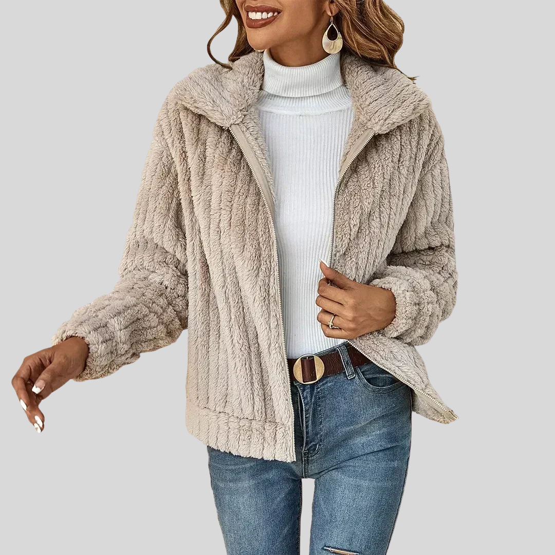 Saphina Women's Fur Jacket – Soft Plush Fur Outerwear
