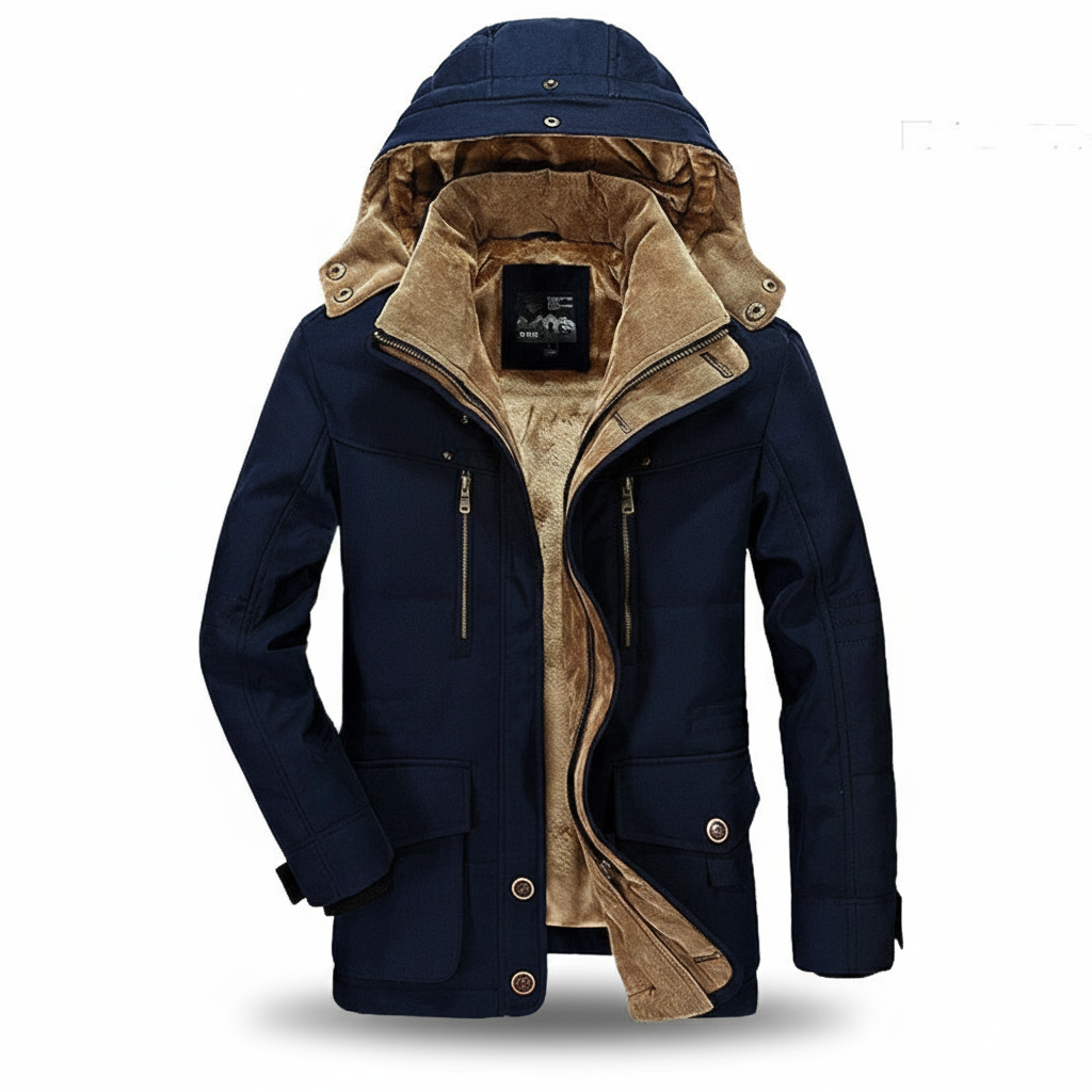 Howard Men’s Winter Jacket – Heavy-Duty Cotton Parka Jacket with Thermal Fleece Lining