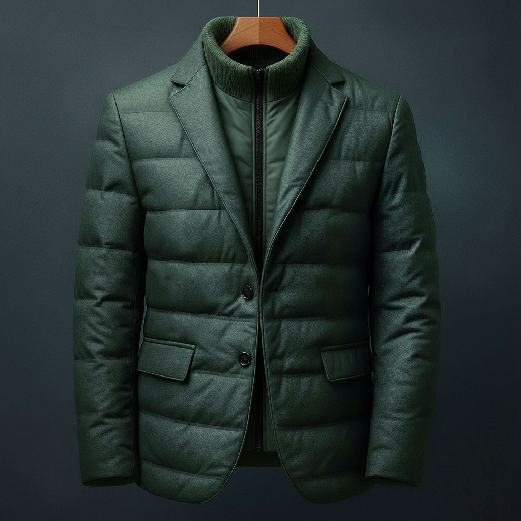 Theodore Men’s Hybrid Quilted Jacket – Padded Windproof Coat with Zip Insert