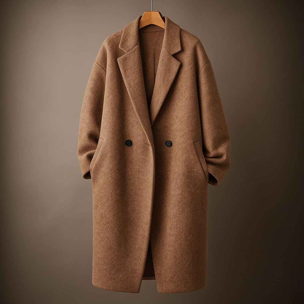 Arjen Women’s Wool Overcoat – Double-Breasted Wool-Blend Coat