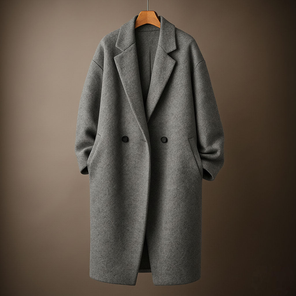 Arjen Women’s Wool Overcoat – Double-Breasted Wool-Blend Coat