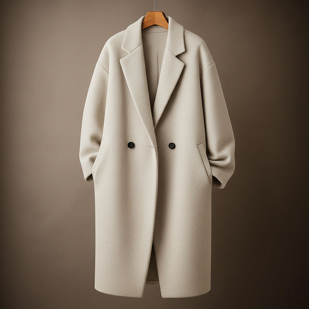 Arjen Women’s Wool Overcoat – Double-Breasted Wool-Blend Coat