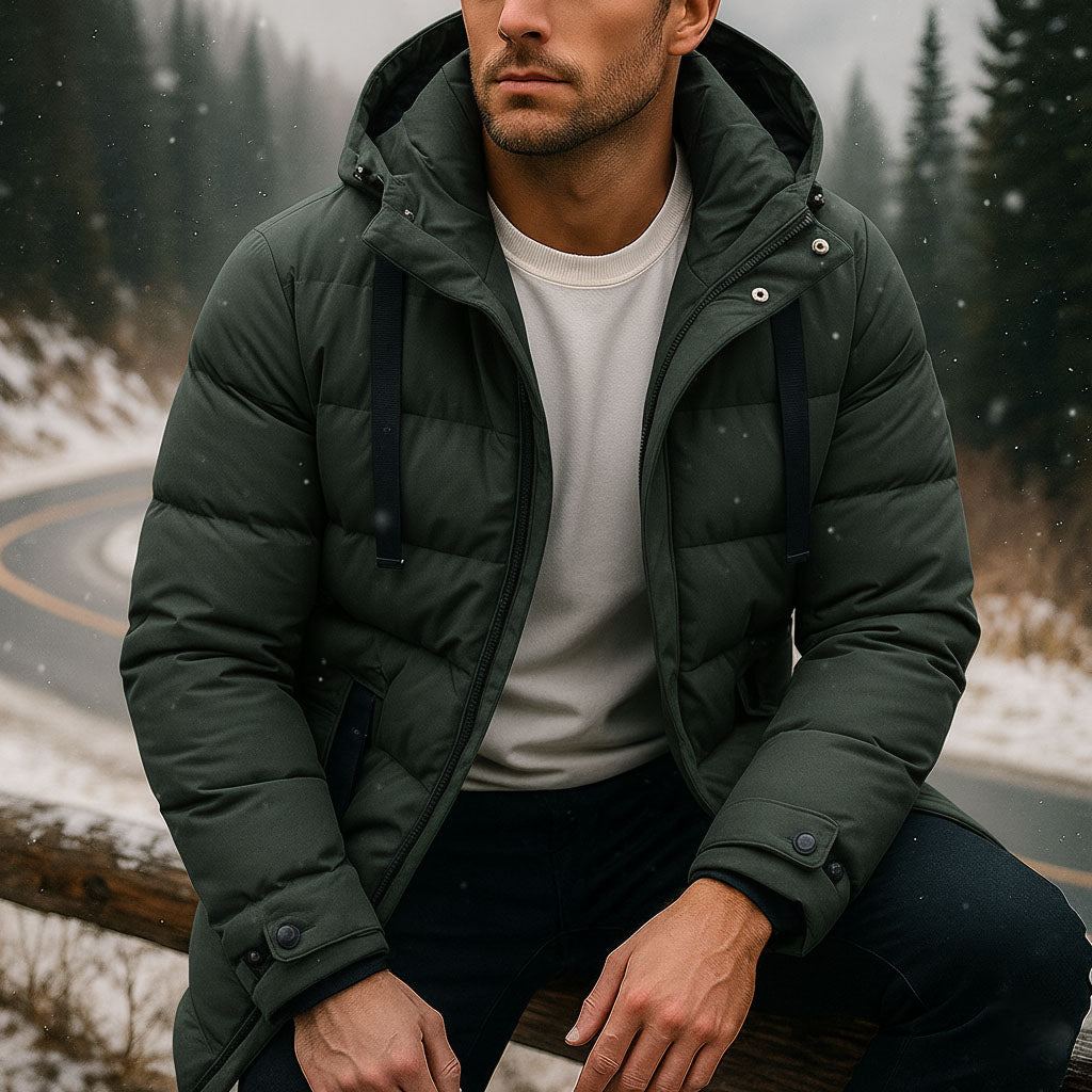Nordic Men’s Quilted Shell Parka – Lightweight Insulated Winter Jacket