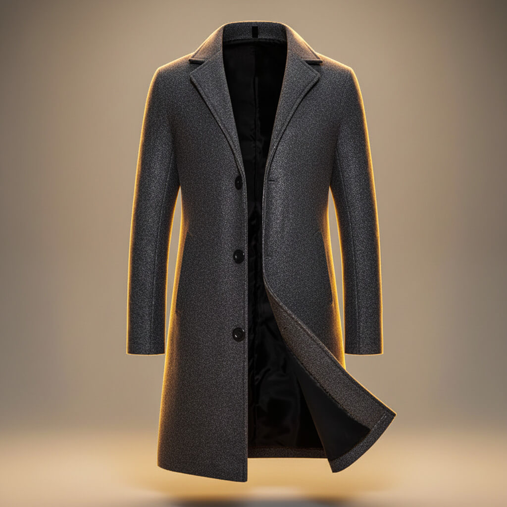 Henry Men’s Long Coat – Organic Peruvian Cotton Overcoat