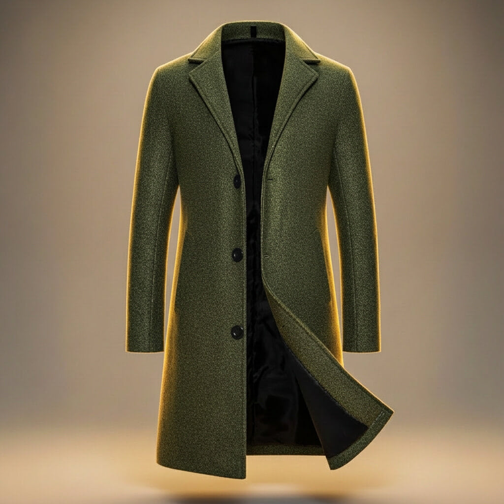 Henry Men’s Long Coat – Organic Peruvian Cotton Overcoat