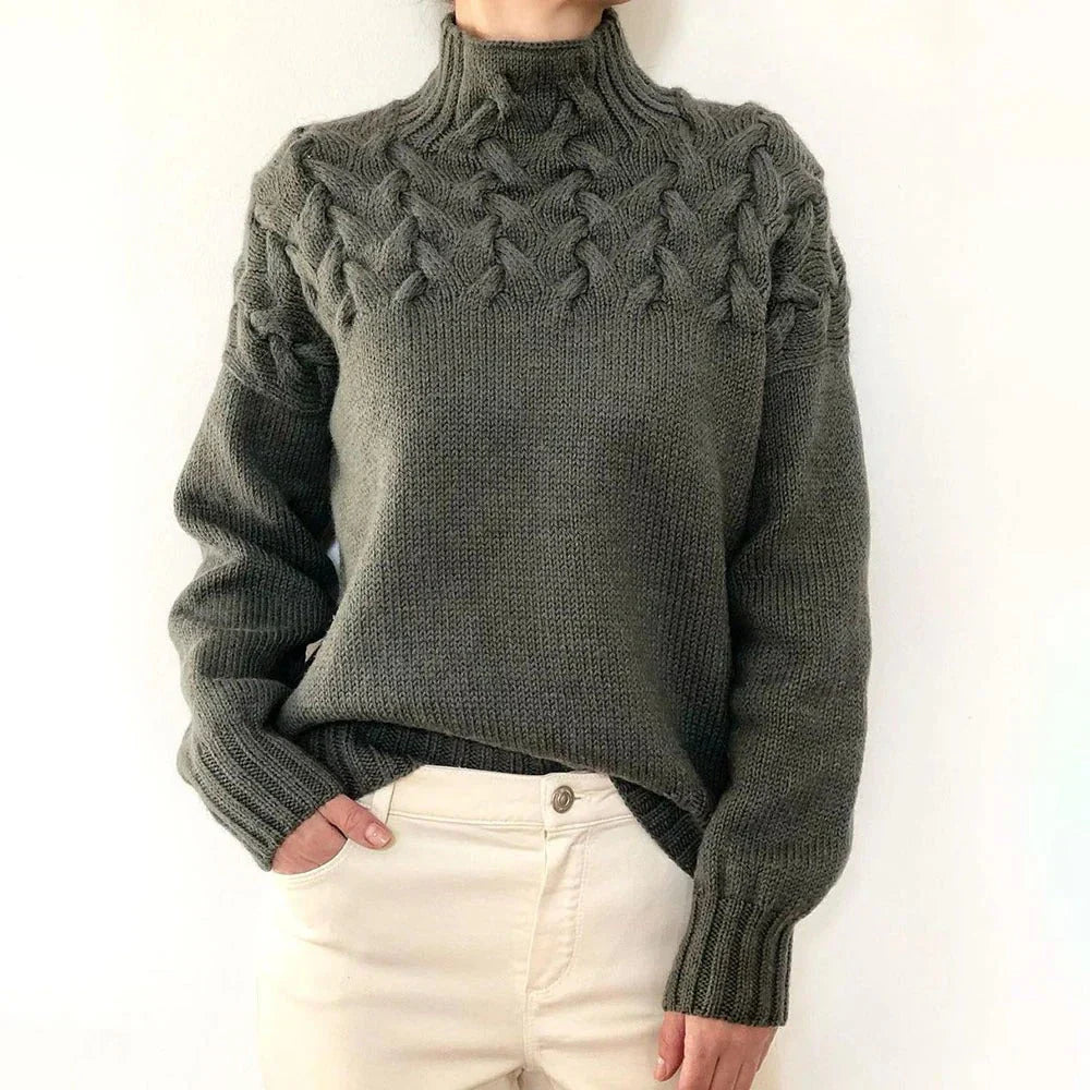 Moana Women’s Turtleneck Jumper – Soft Textured Knit High-Neck Sweater
