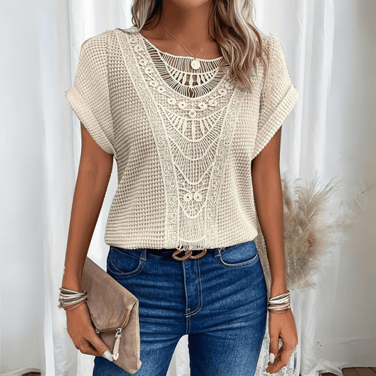 Marina Ibiza-Style Women's Blouse – Lightweight Boho Cotton for Summer