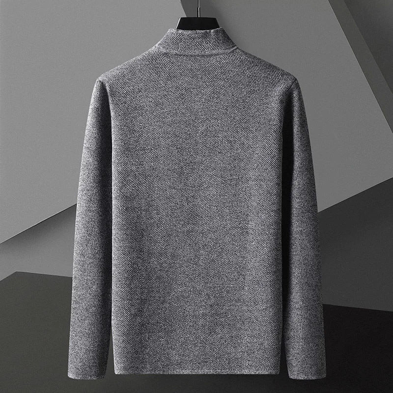 Mason Men’s Knit Cardigan – Soft Structured Cardigan Jacket with Stand Collar