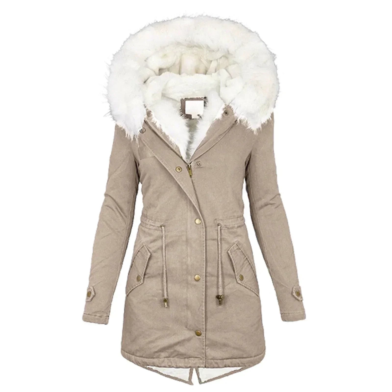 Isabella Women's Winter Coat – Water-Repellent Quilted Jacket with Fur Hood