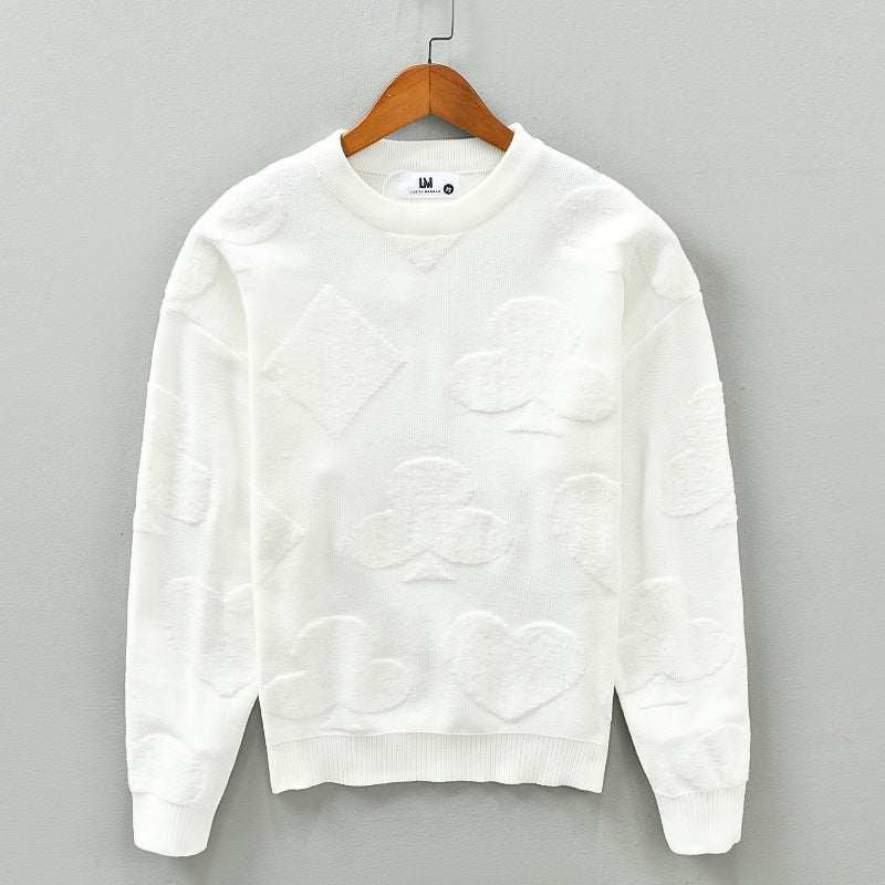 Maximilian Men's Sweater – Viscose Knit with Card Suit Design