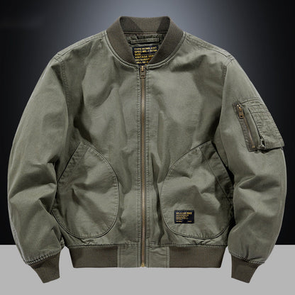 Ethan Bomber Jacket – Men’s Ribbed Zip-Up Jacket with Utility Pocket & Classic Fit
