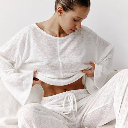 Nova Cotton Loungewear Set – Breathable Relaxed Fit with Drawstring Waistband