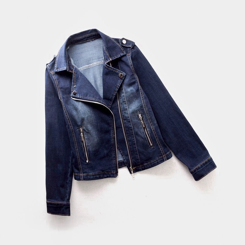 Luna Women's Denim Jacket – Organic Cotton Slim Moto Jacket
