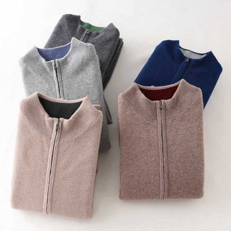 Levi Men's Cashmere Jacket – Knit Zip Up Jacket in Pure Cashmere