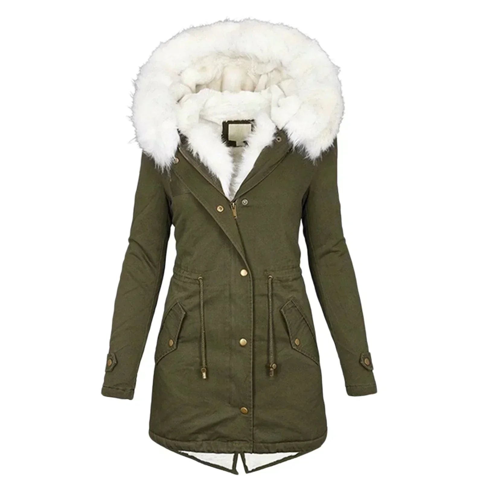 Isabella Women's Winter Coat – Water-Repellent Quilted Jacket with Fur Hood