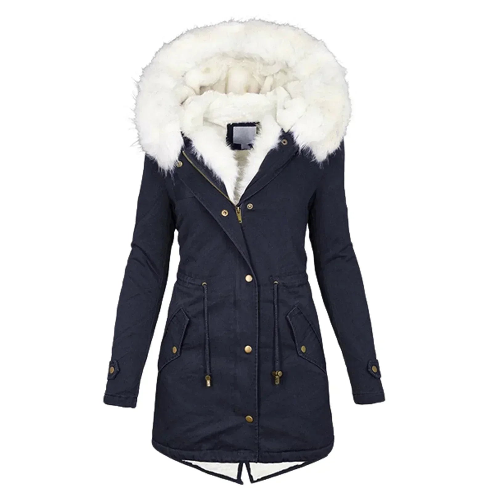 Isabella Women's Winter Coat – Water-Repellent Quilted Jacket with Fur Hood