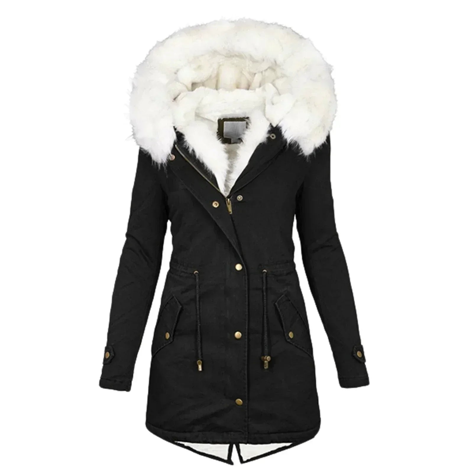 Isabella Women's Winter Coat – Water-Repellent Quilted Jacket with Fur Hood