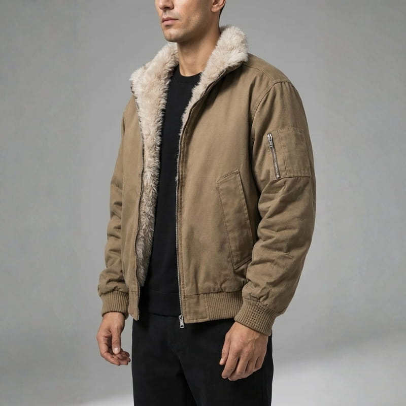 Elio Men’s Winter Jacket – Fur Lined Coat