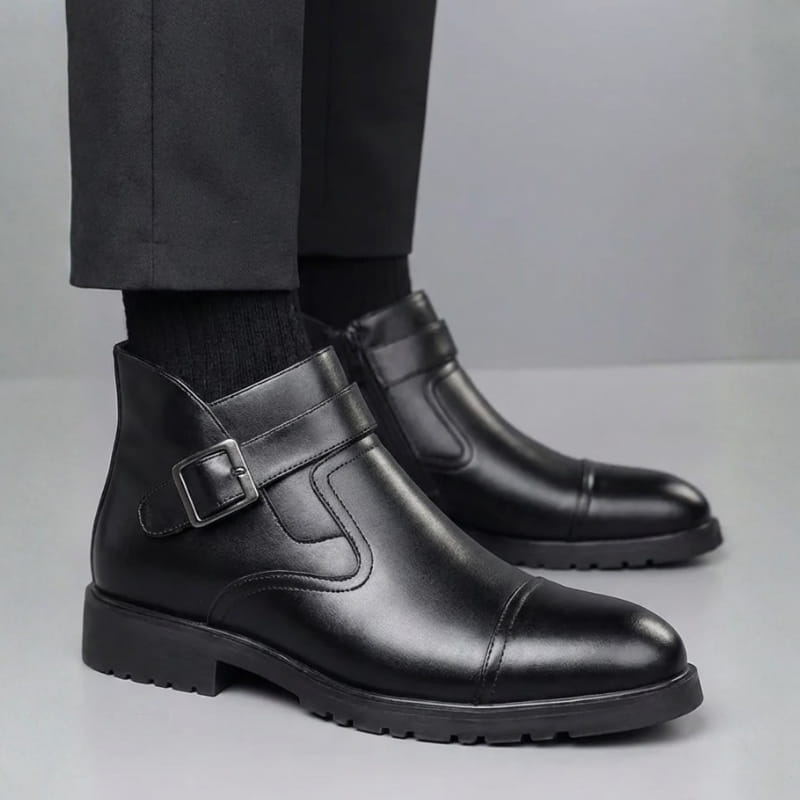 Archie Men’s Buckle Strap Ankle Boots