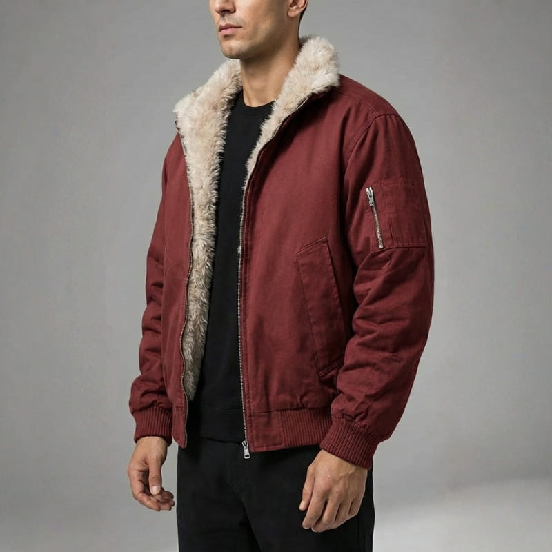 Elio Men’s Winter Jacket – Fur Lined Coat