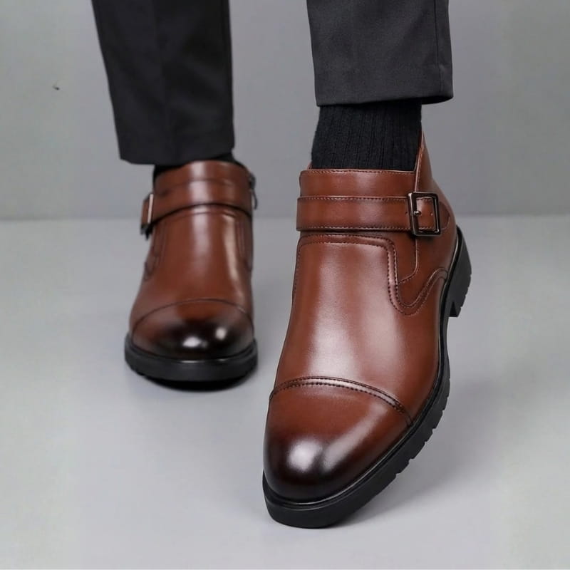 Archie Men’s Buckle Strap Ankle Boots