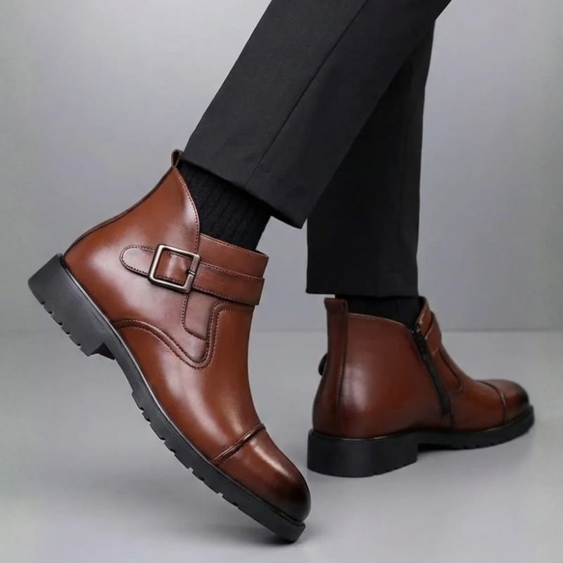 Archie Men’s Buckle Strap Ankle Boots