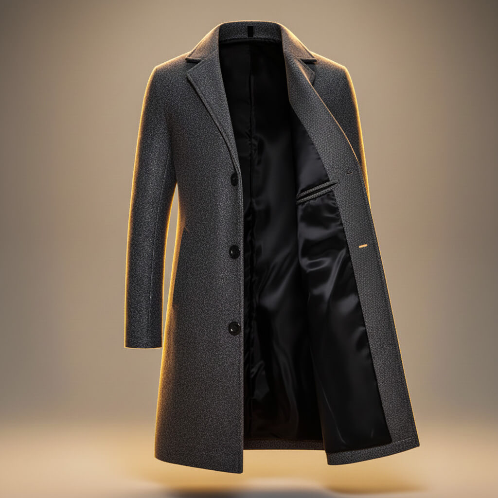 Henry Men’s Long Coat – Organic Peruvian Cotton Overcoat