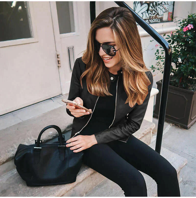 Lucia Women’s Leather Jacket – Italian-Style with Sleek Finish