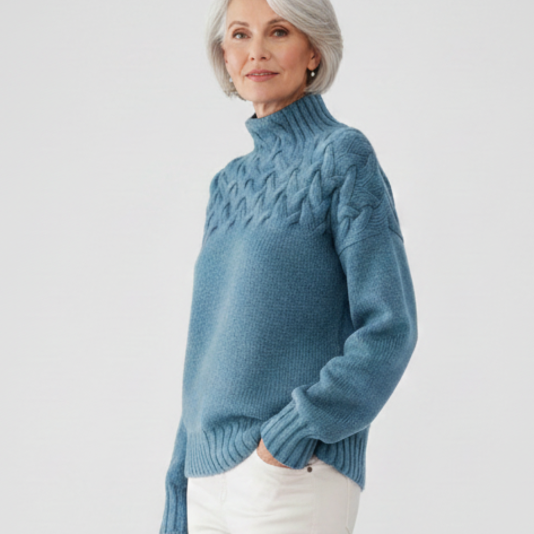 Moana Women’s Turtleneck Jumper – Soft Textured Knit High-Neck Sweater