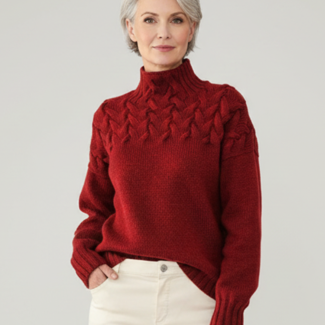 Moana Women’s Turtleneck Jumper – Soft Textured Knit High-Neck Sweater