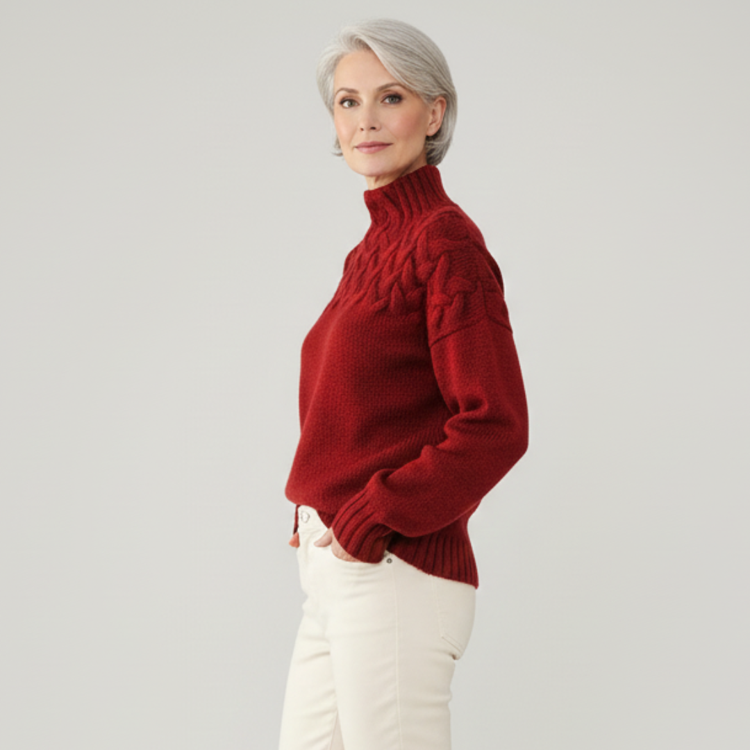 Moana Women’s Turtleneck Jumper – Soft Textured Knit High-Neck Sweater