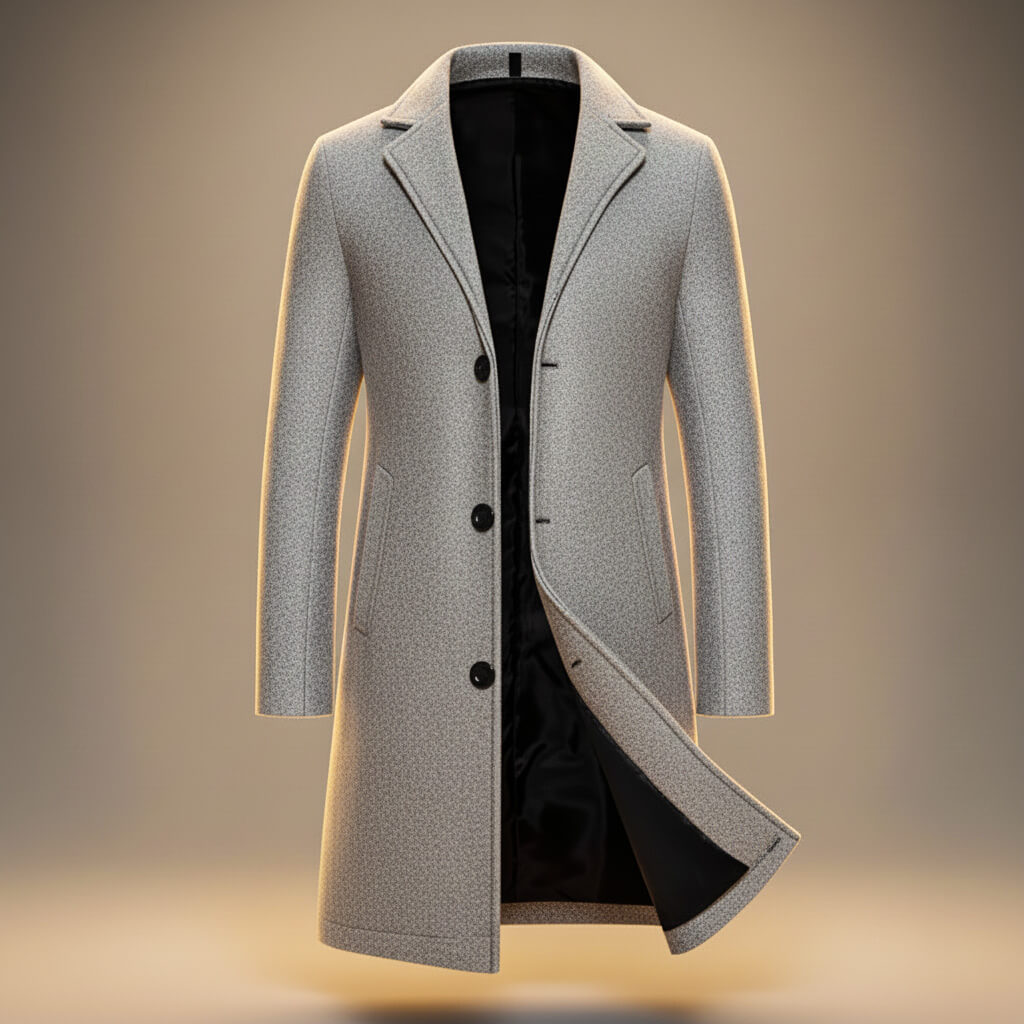 Henry Men’s Long Coat – Organic Peruvian Cotton Overcoat