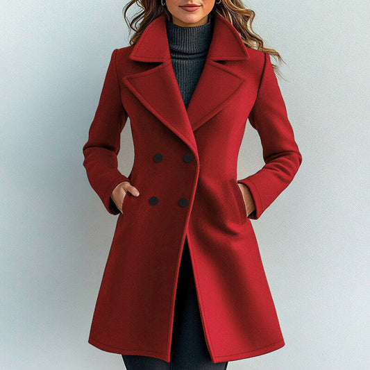 Elena Women’s Trench Coat – Premium Poly-Blend with Waist Belt & Lapel Collar