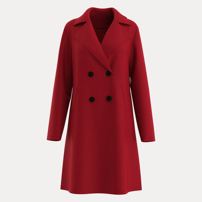 Elena Women’s Trench Coat – Premium Poly-Blend with Waist Belt & Lapel Collar