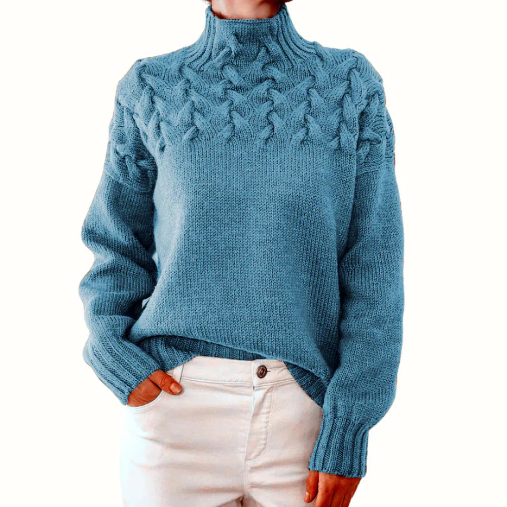 Moana Women’s Turtleneck Jumper – Soft Textured Knit High-Neck Sweater